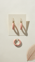 Peach Bloom Hoop Earrings